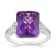 14K white Gold with 4.80ctw African Amethyst and Diamond Ring
