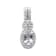 Sterling Silver, Aquamarine & Created White Sapphire Pendant with
18" Rope Chain