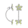 Sterling Silver 2 in 1 Peridot Flower and Butterfly Drop Earrings