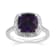 14K White Gold with 2.50 ctw African Amethyst and Diamond Ring