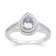14K White Gold 0.64ctw Pear Aquamarine & 0.23ctw Diamond Split Shank Ring