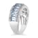 14kt White Gold, Emerald Cut Aquamarine and Diamond Fashion Ring