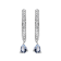 Sterling Silver Shaya white Sapphire & Created Aquamarine Hoop Earrings