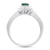 14K White Gold, 0.64ctw  Pear Emerald & 0.23ctw Diamond Split Shank Ring
