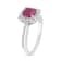 14K White Gold with 1.35 ctw African Ruby and Diamond Ring