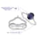 925 Sterling Silver ,Created Blue Sapphire and Created White Sapphire
Gemstone Bridal Ring-Set