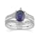 925 Sterling Silver ,Created Blue Sapphire and Created White Sapphire
Gemstone Bridal Ring-Set