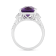 14K white Gold with 4.80ctw African Amethyst and Diamond Ring
