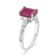 14K White Gold with 3.00 ctw African Ruby and Diamond Ring