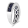 14K White Gold, 3.15ctw Blue Sapphire & 2.29 ctw Diamond Band Ring