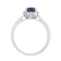 14K White Gold with 0.87 ctw African Amethyst and Diamond Ring