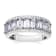 14kt White Gold, Emerald Cut Aquamarine and Diamond Fashion Ring