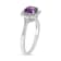 14K White Gold with 0.90 ctw African Amethyst and Diamond Ring