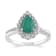 14K White Gold with 1.20 ctw Emerald and Diamond Ring