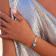 Larimar Rhodium Over Sterling Silver Knot Bangle Bracelet