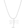 Larimar Dragonfly Rhodium Over Sterling Silver Adjustable Necklace