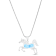 Larimar Horse Rhodium Over Sterling Silver Adjustable Necklace