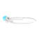 Larimar Rhodium Over Sterling Silver Knot Bangle Bracelet