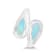 Larimar Bypass Rhodium Over Sterling Silver Ring