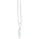 Larimar Crescent Moon Rhodium Over Sterling Silver Adjustable Necklace