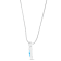 Larimar Horn Rhodium Over Sterling Silver Adjustable Necklace