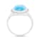 Larimar and Cubic Zirconia Rhodium Over Sterling Silver Halo Ring