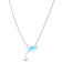Larimar Dolphin Rhodium Over Sterling Silver Adjustable Necklace