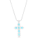 Larimar Oval Cross Rhodium Over Sterling Silver Adjustable Necklace
