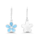 Larimar Clover Rhodium Over Sterling Silver Leverback Dangling Earring
