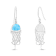Larimar Jellyfish Rhodium Over Sterling Silver Fishhook Earrings