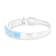 Larimar and Cubic Zirconia Rhodium Over Sterling Silver Bangle Bracelet