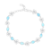 Pear Shaped Larimar Rhodium Over Sterling Silver Flower Bracelet