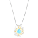 Larimar Sun Rhodium Over Sterling Silver with Rose Gold Adjustable Necklace