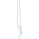 Textured Larimar Penguin Rhodium Over Sterling Silver Adjustable Necklace