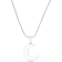 Larimar Crescent Moon Rhodium Over Sterling Silver Adjustable Necklace