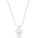 Textured Larimar Penguin Rhodium Over Sterling Silver Adjustable Necklace