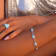 Larimar Rhodium Over Sterling Silver Heart Bracelet