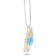 Larimar Sun Rhodium Over Sterling Silver with Rose Gold Adjustable Necklace