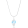 Larimar Seashell Rhodium Over Sterling Silver Adjustable Necklace