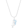 Larimar Double Dolphin Rhodium Over Sterling Silver Adjustable Necklace