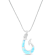 Larimar Hook Rhodium Over Sterling Silver Adjustable Necklace