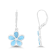 Larimar Clover Rhodium Over Sterling Silver Leverback Dangling Earring