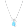 Larimar and Cubic Zirconia Cat Rhodium Over Sterling Silver Adjustable Necklace