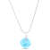 Larimar Plate Palm Tree Rhodium Over Sterling Silver Adjustable Necklace
