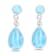 Round & Pear Larimar Rhodium Over Sterling Silver Dangling Earring