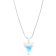 Larimar Horn Rhodium Over Sterling Silver Adjustable Necklace