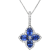 14KW 2.72ct Sapphire and Diamond Pendant With Chain