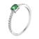 14K White Gold 0.44ct Emerald and Diamond Ring