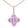 14KW 2.72ct Pink Sapphire and Diamond Pendant With Chain