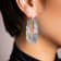 Lucite and Hand Painted Enamel Bamboo Illusion Hoop Earrings